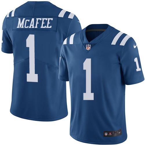 Nike Colts #1 Pat McAfee Royal Blue Men's Stitched NFL Limited Rush Jersey